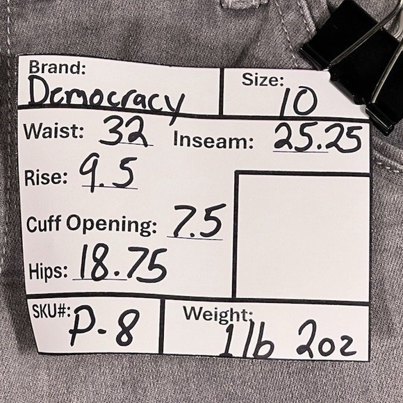Democracy Jeans Womens 10‎ Gray Sequined Embellished Cuffs Stretch Fits32x25.25 - Picture 3 of 16